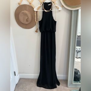 May & July Sleeveless Black Maxi Dress